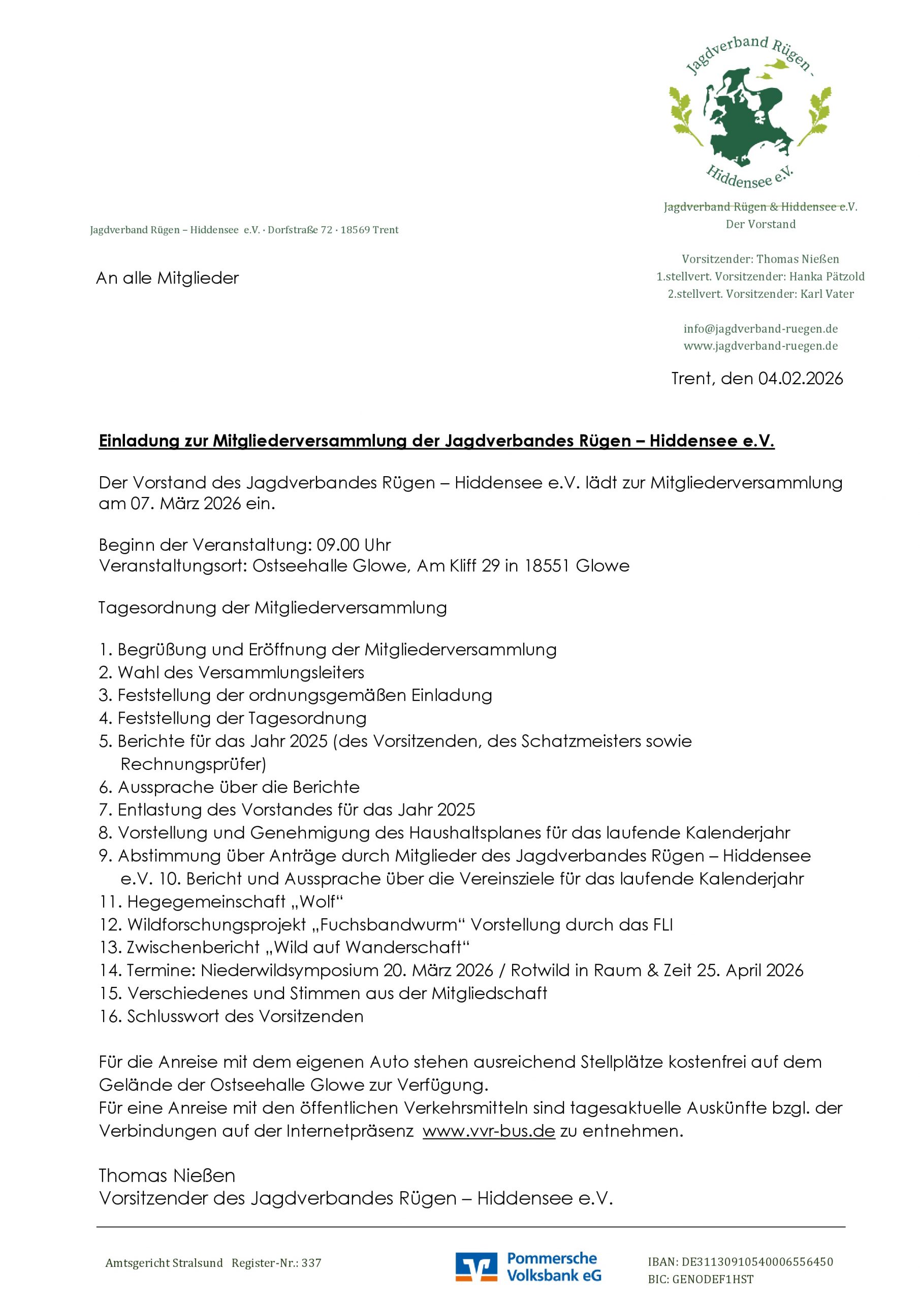 Wir laden herzlich zur Mitgliederversammlung ein